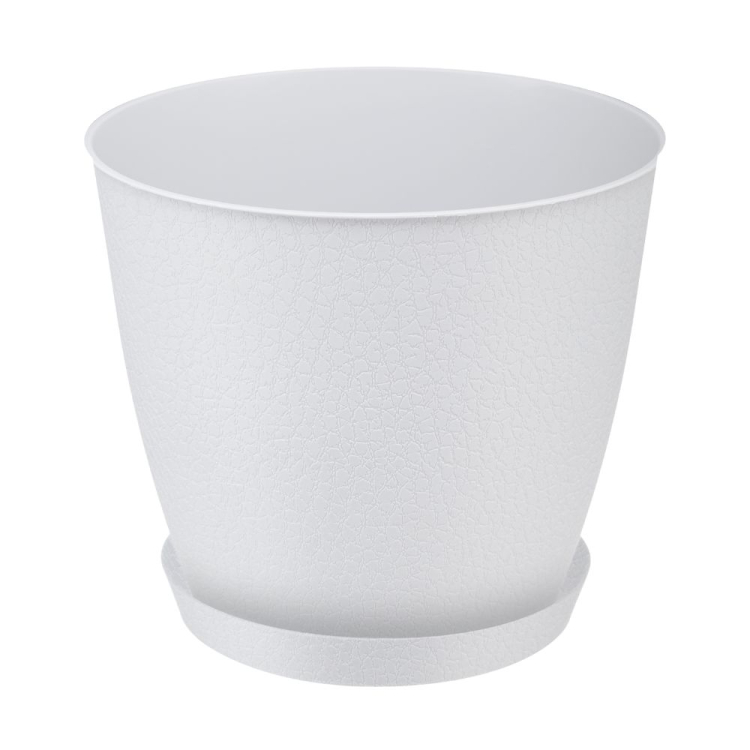 Doniczka z podstawką PELLA 14,5cm biały